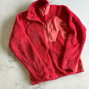 Columbia Fleece Jacket‎ Full Zip Soft Cozy Coral Red Small